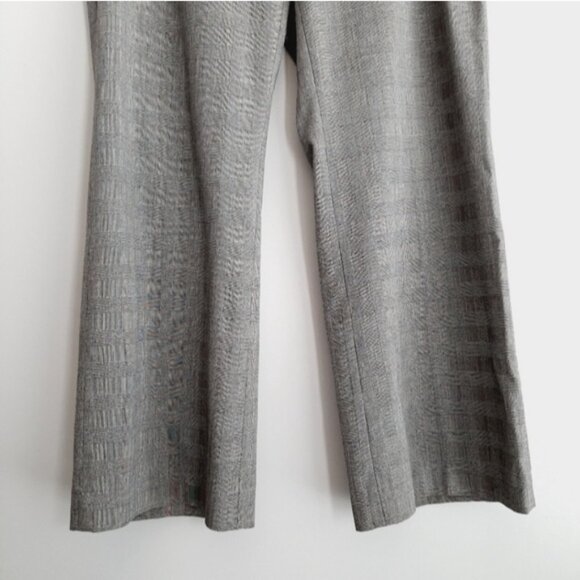 ELLEN TRACY Classic Plaid Glen Check Trousers Dress Pants Gray Sz 12 - Picture 3 of 9